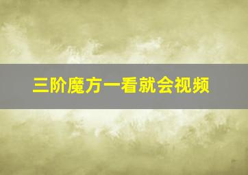 三阶魔方一看就会视频