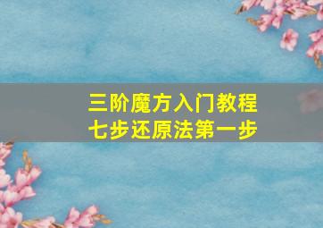 三阶魔方入门教程七步还原法第一步