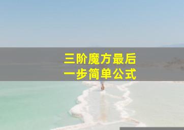 三阶魔方最后一步简单公式