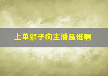 上单狮子狗主播是谁啊