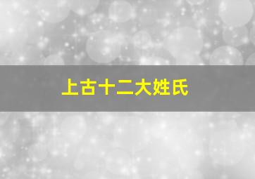 上古十二大姓氏