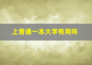 上普通一本大学有用吗