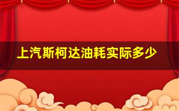 上汽斯柯达油耗实际多少