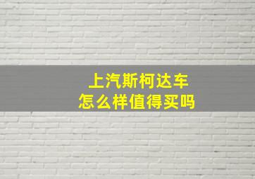 上汽斯柯达车怎么样值得买吗