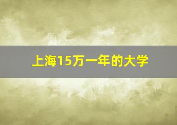 上海15万一年的大学