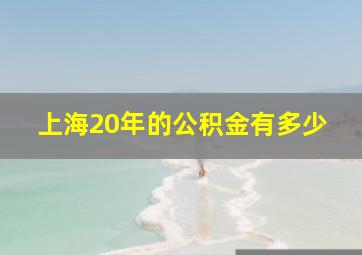 上海20年的公积金有多少