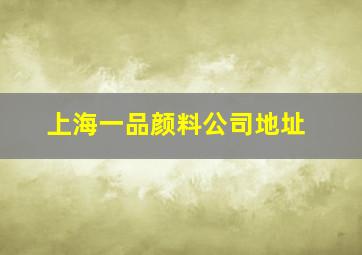 上海一品颜料公司地址