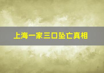 上海一家三口坠亡真相