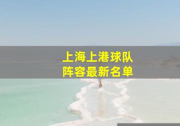 上海上港球队阵容最新名单