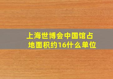 上海世博会中国馆占地面积约16什么单位