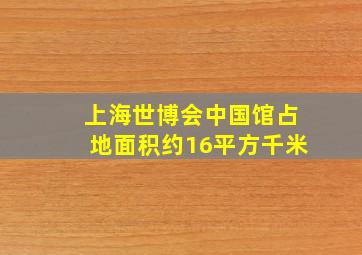 上海世博会中国馆占地面积约16平方千米