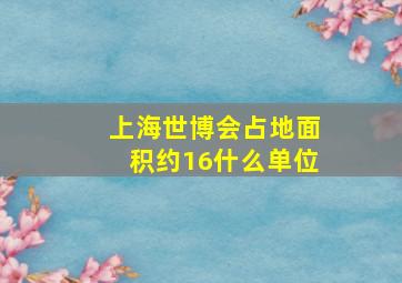 上海世博会占地面积约16什么单位