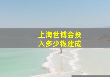 上海世博会投入多少钱建成