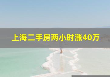 上海二手房两小时涨40万