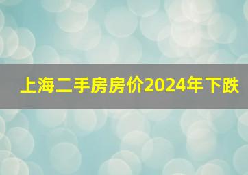 上海二手房房价2024年下跌