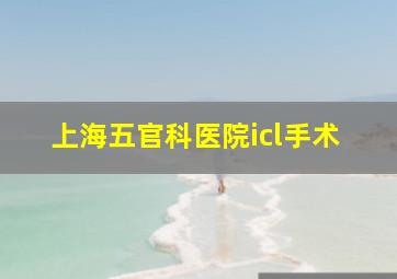 上海五官科医院icl手术