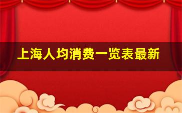 上海人均消费一览表最新