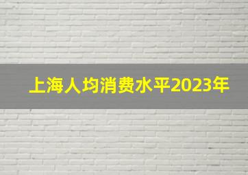 上海人均消费水平2023年