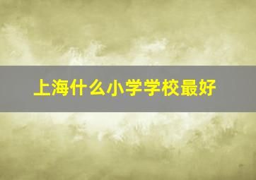 上海什么小学学校最好