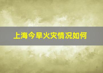 上海今早火灾情况如何