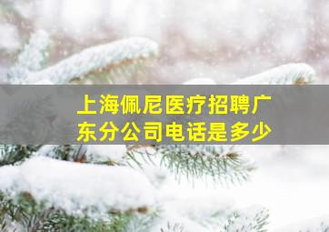 上海佩尼医疗招聘广东分公司电话是多少