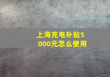 上海充电补贴5000元怎么使用