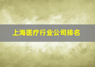 上海医疗行业公司排名