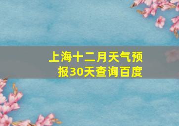 上海十二月天气预报30天查询百度