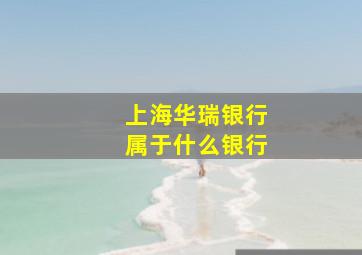 上海华瑞银行属于什么银行