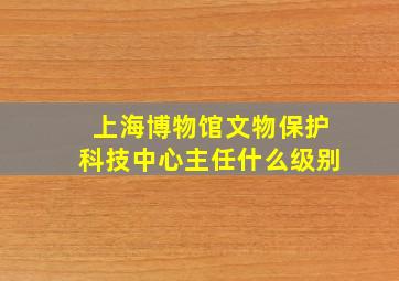 上海博物馆文物保护科技中心主任什么级别