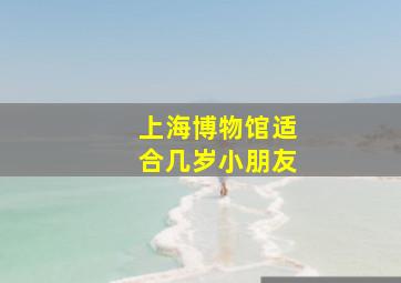 上海博物馆适合几岁小朋友