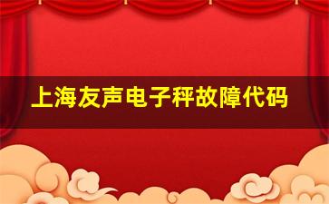 上海友声电子秤故障代码