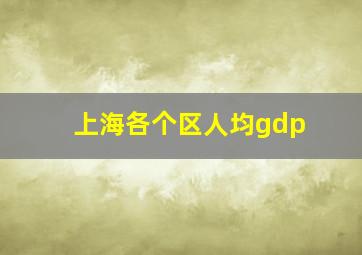 上海各个区人均gdp