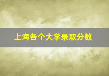 上海各个大学录取分数