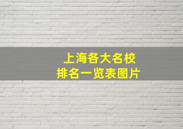 上海各大名校排名一览表图片