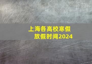 上海各高校寒假放假时间2024