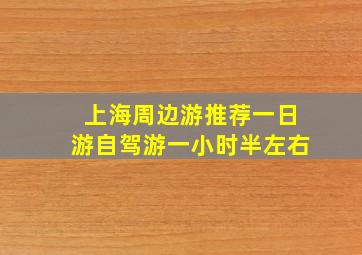 上海周边游推荐一日游自驾游一小时半左右