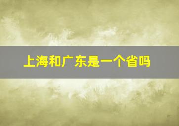 上海和广东是一个省吗