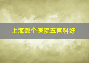 上海哪个医院五官科好