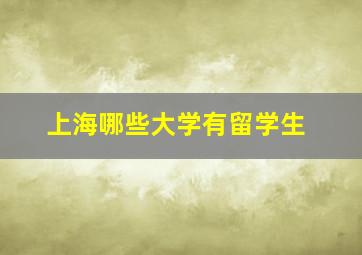 上海哪些大学有留学生