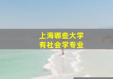 上海哪些大学有社会学专业