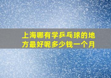 上海哪有学乒乓球的地方最好呢多少钱一个月