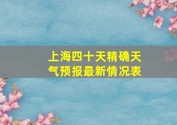 上海四十天精确天气预报最新情况表