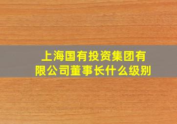 上海国有投资集团有限公司董事长什么级别