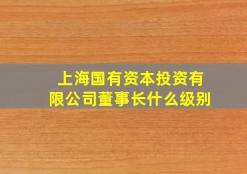 上海国有资本投资有限公司董事长什么级别