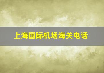 上海国际机场海关电话