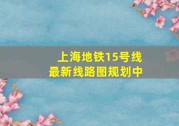 上海地铁15号线最新线路图规划中