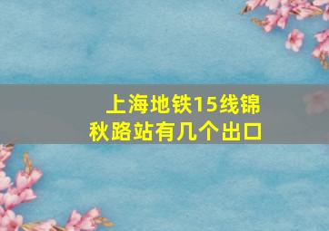 上海地铁15线锦秋路站有几个出口