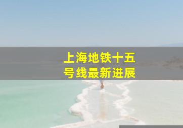 上海地铁十五号线最新进展