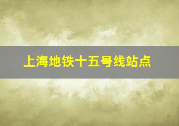 上海地铁十五号线站点